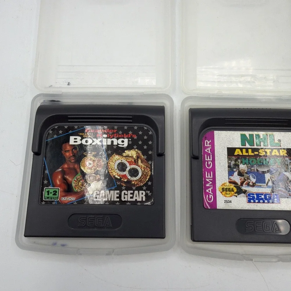 Sega Game Gear Lot of 2 Consoles 8 Games Cases Adapters For Parts Repair 2110